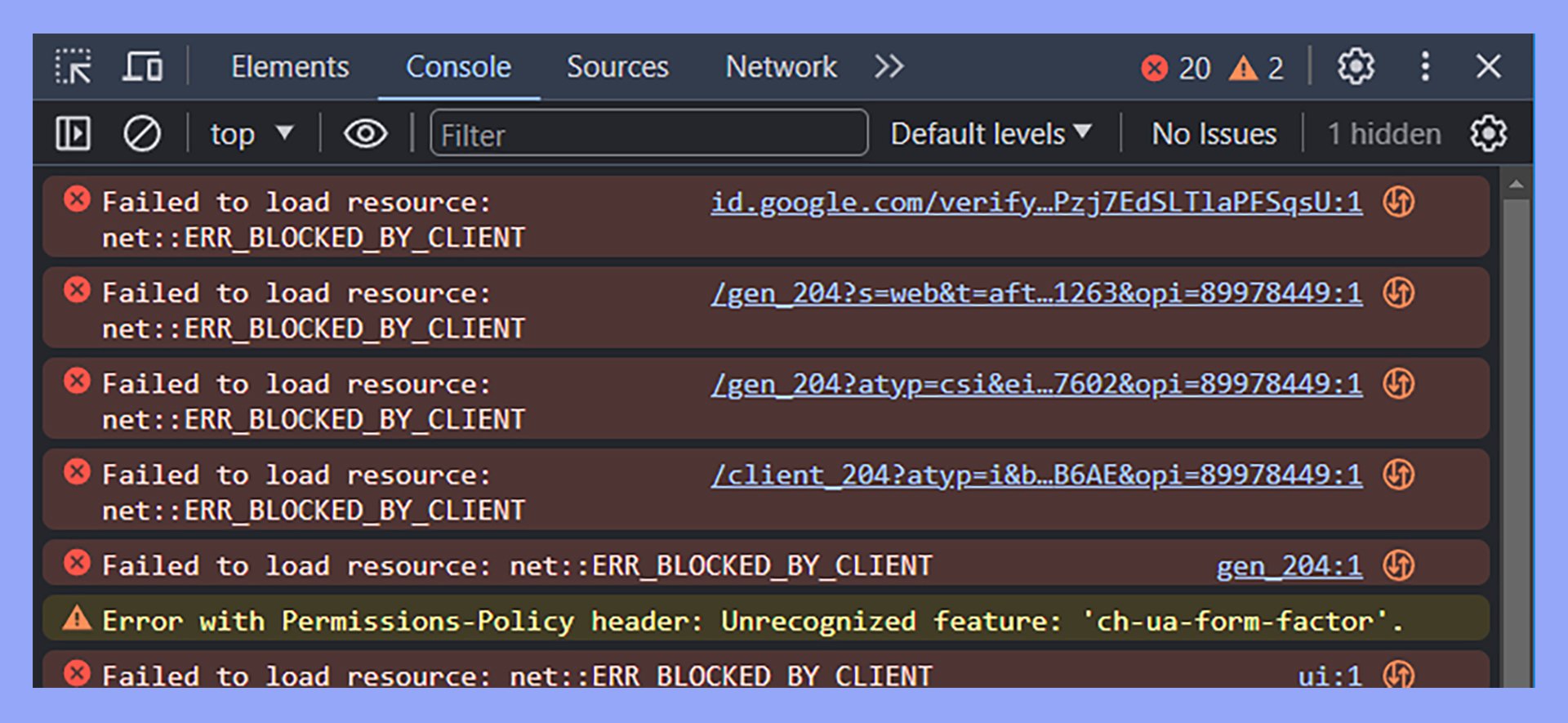 Debugging during automated testing with the browser console.