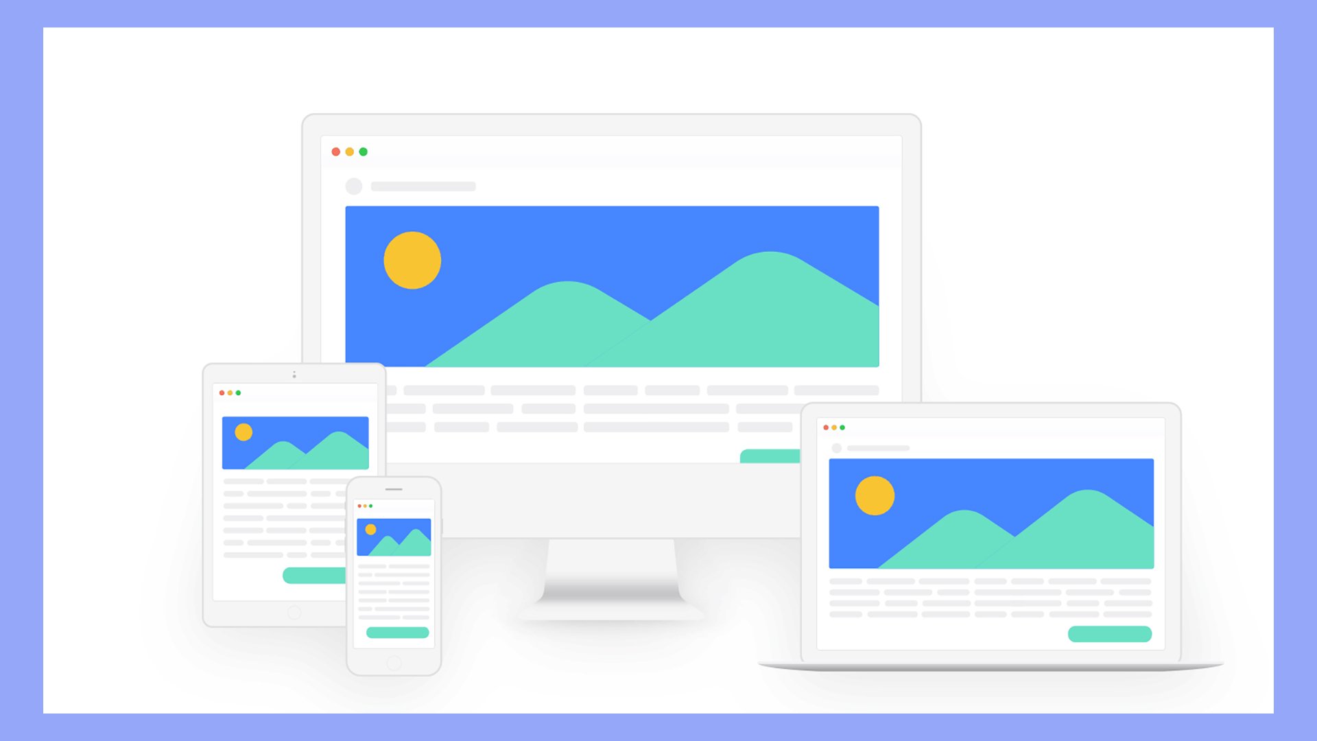 Una ilustración del diseño responsivo.