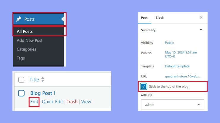 What is a Sticky Post in WordPress - 10Web