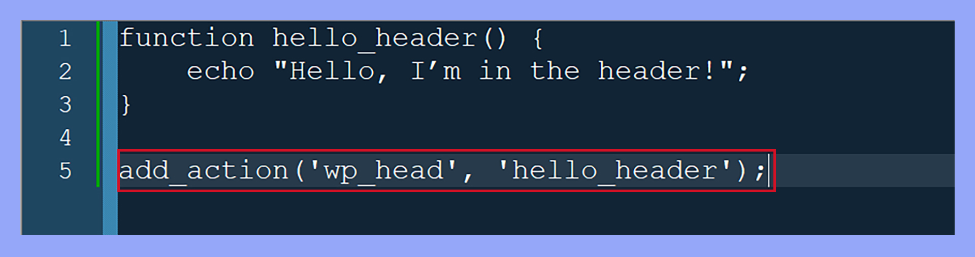 What is add_action in WordPress? The add_action function with a hook and a custom function.