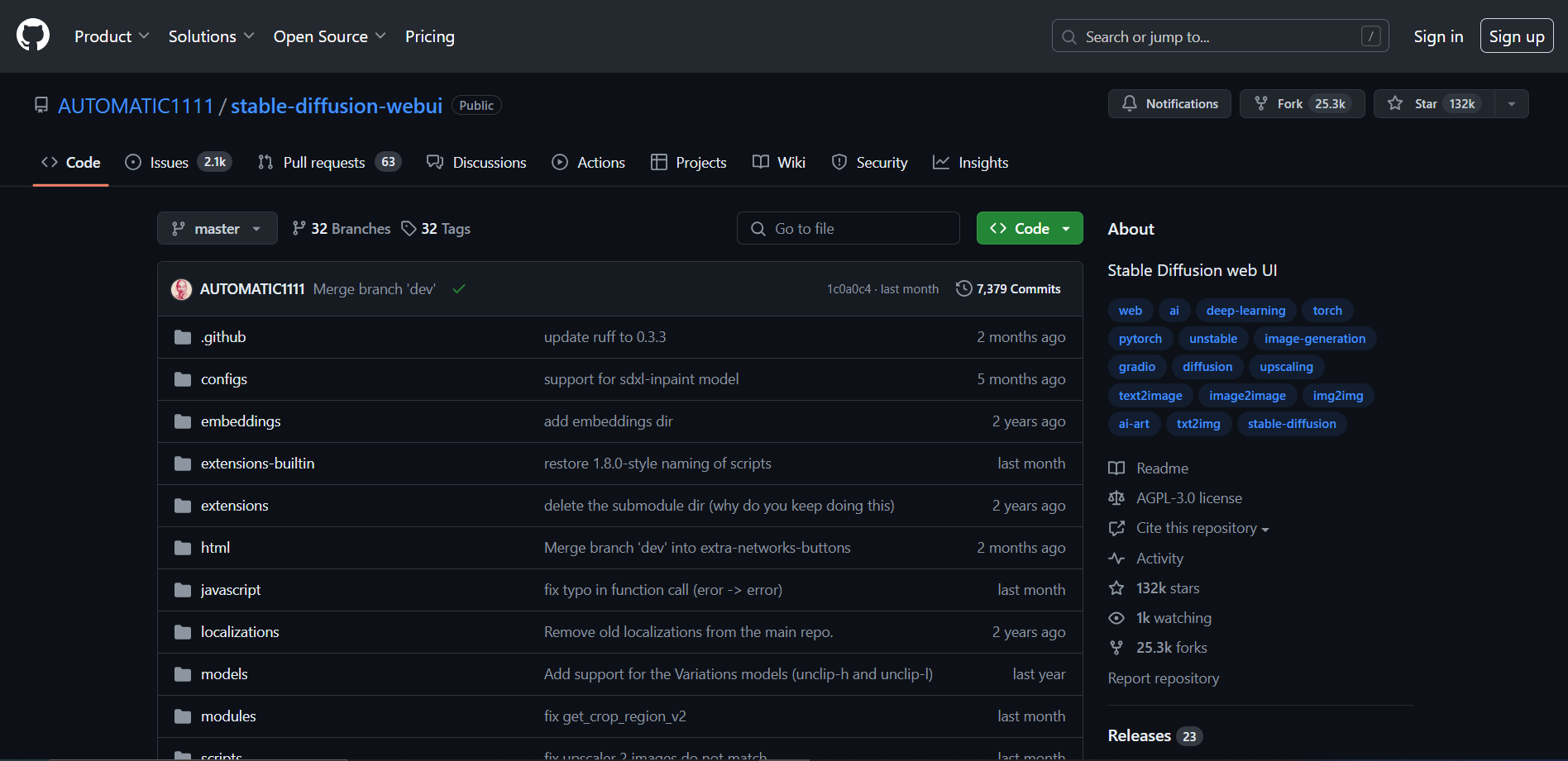 Screenshot for AUTOMATIC1111