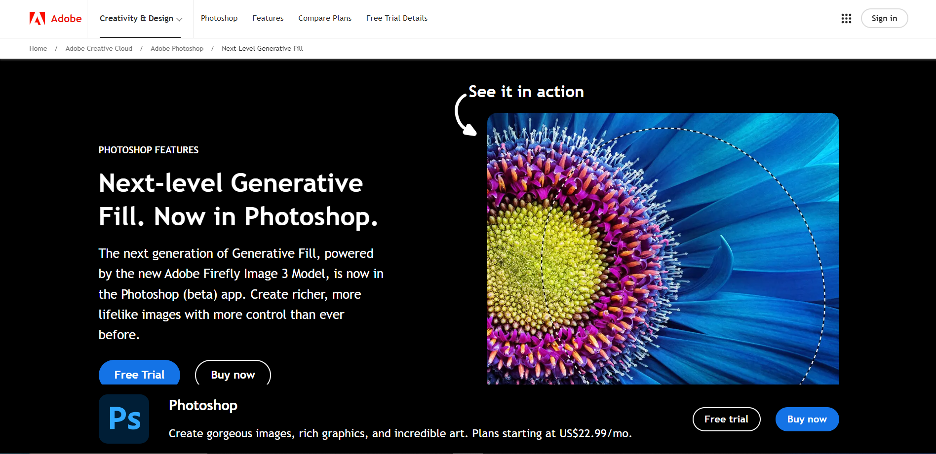 Screenshot for Adobe Photoshop Generative Fill