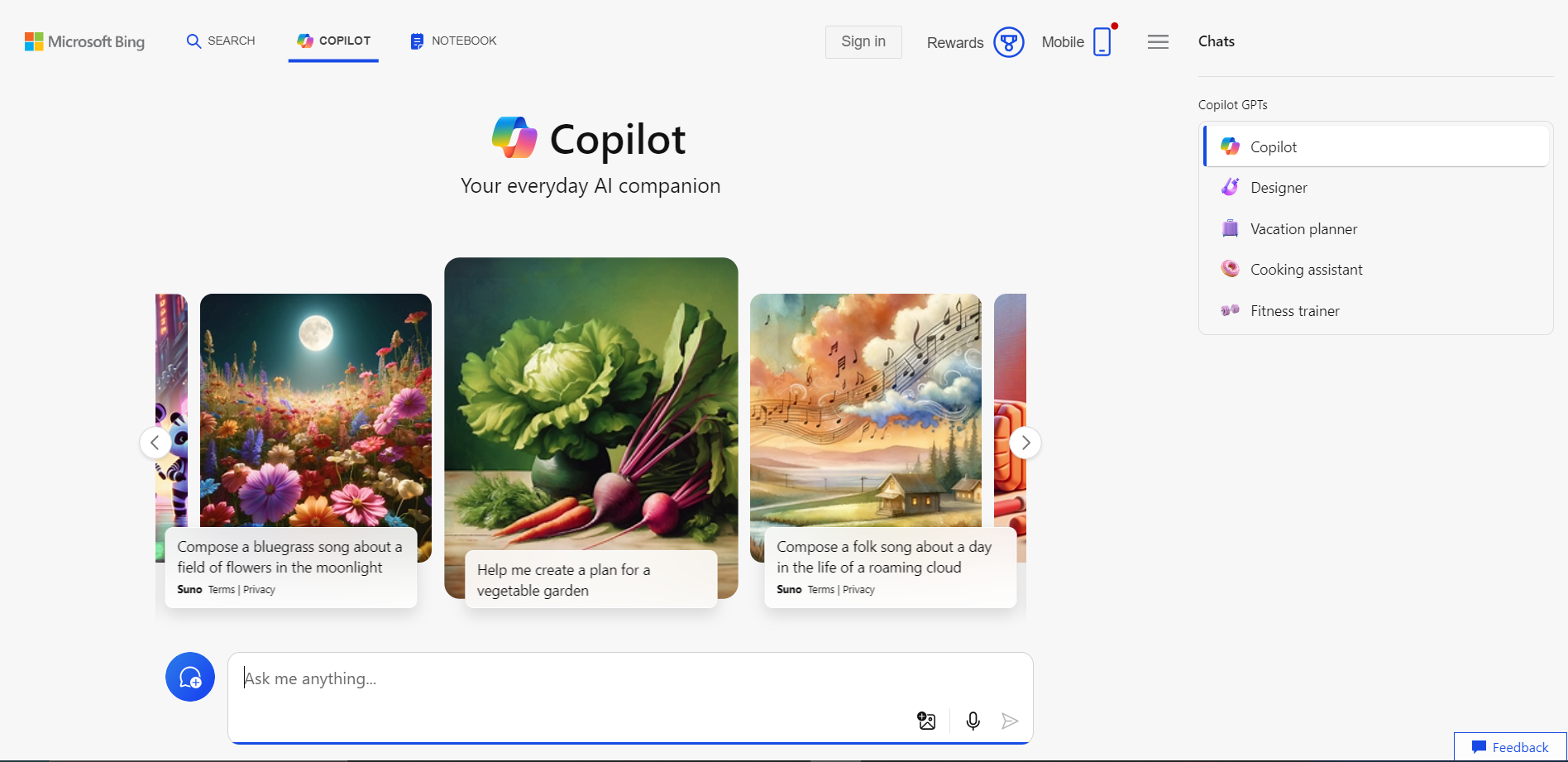Screenshot for Bing Chat