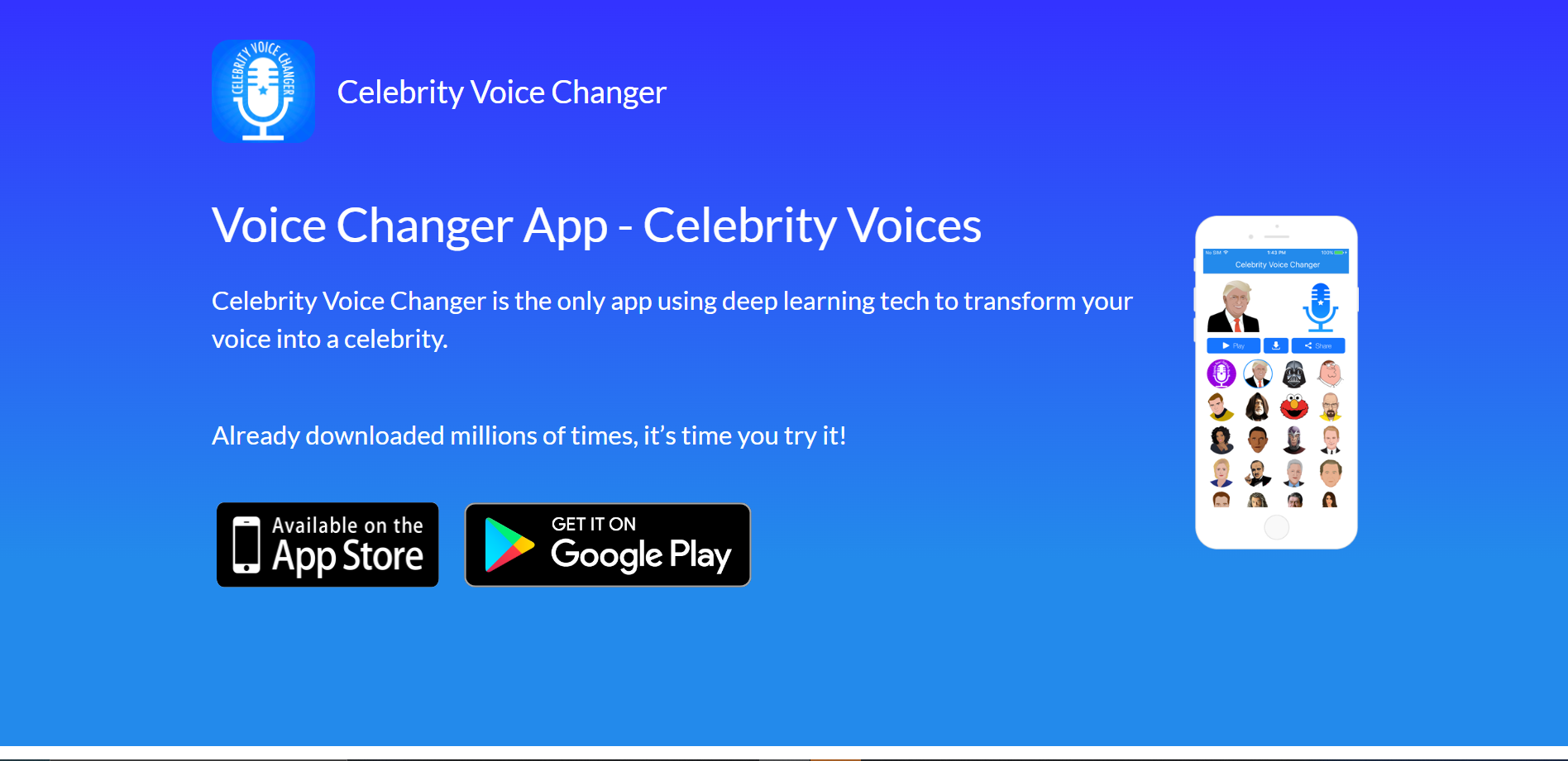 Screenshot for Celebrity Voice Changer