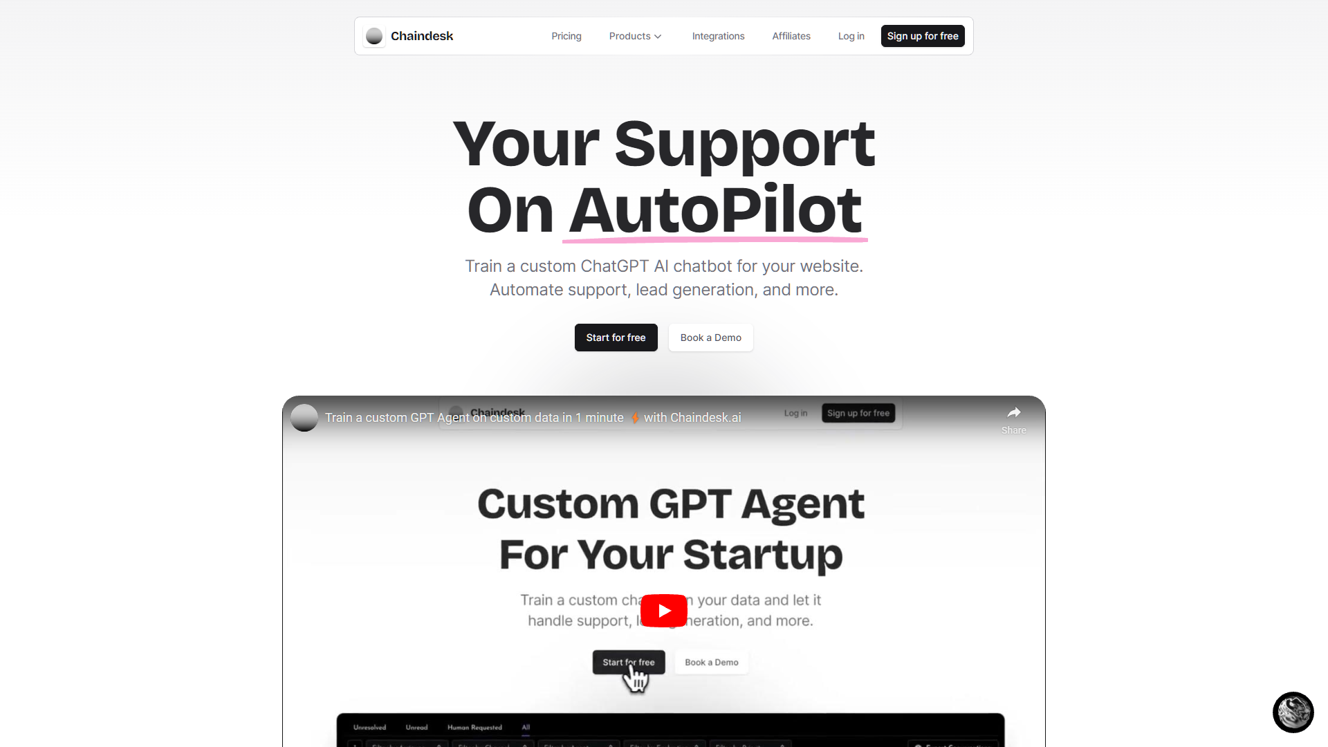 Screenshot for Chaindesk