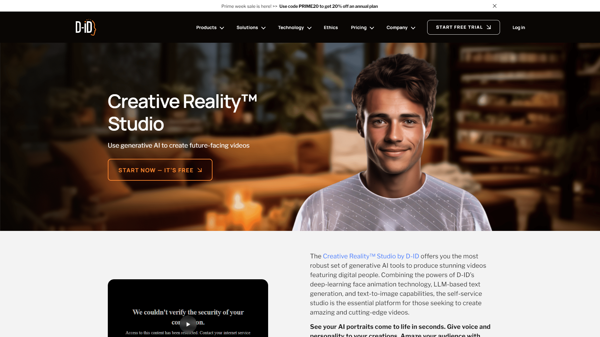 Screenshot for D-ID Creative Reality Studio