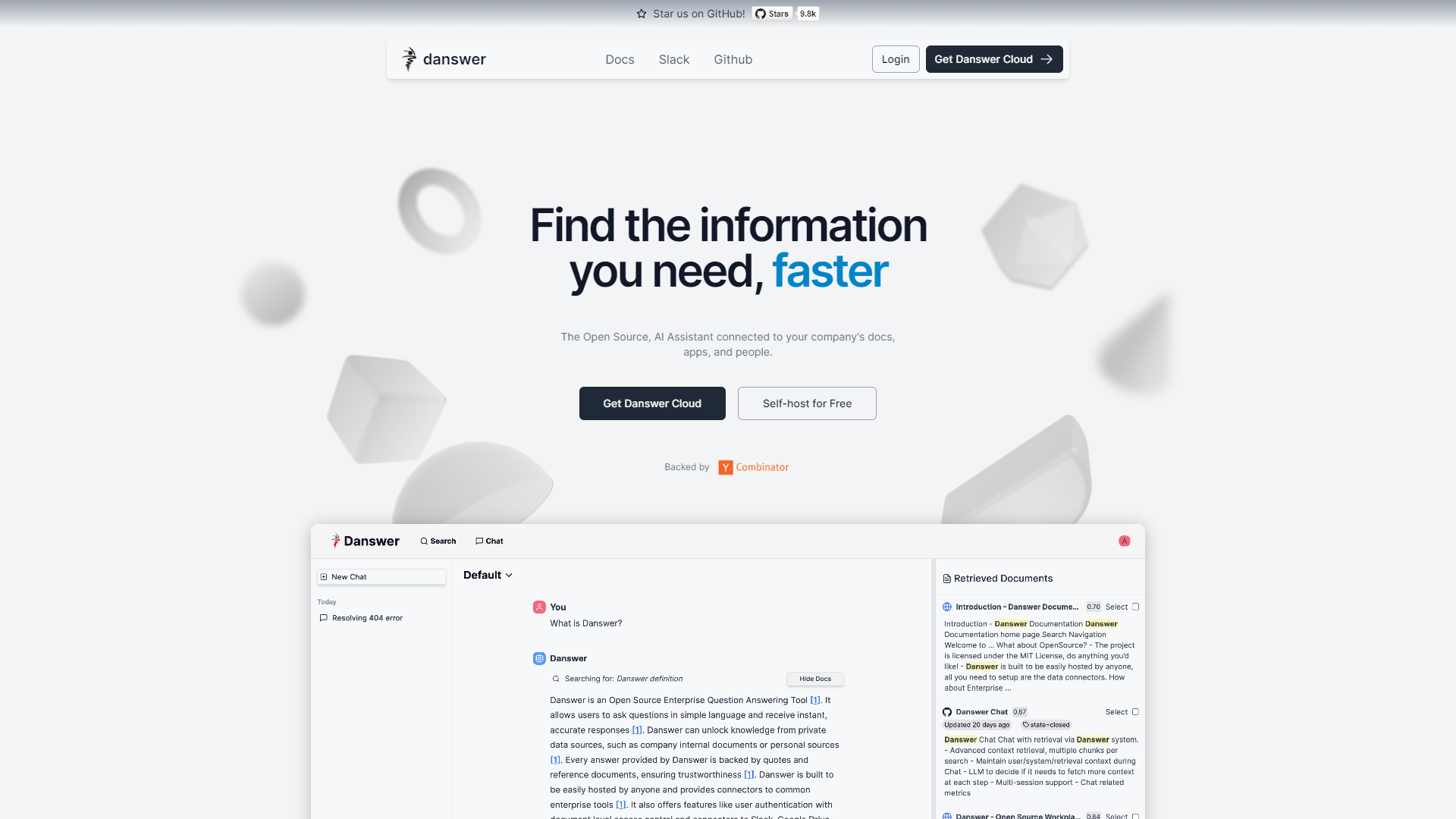 Screenshot for Danswer