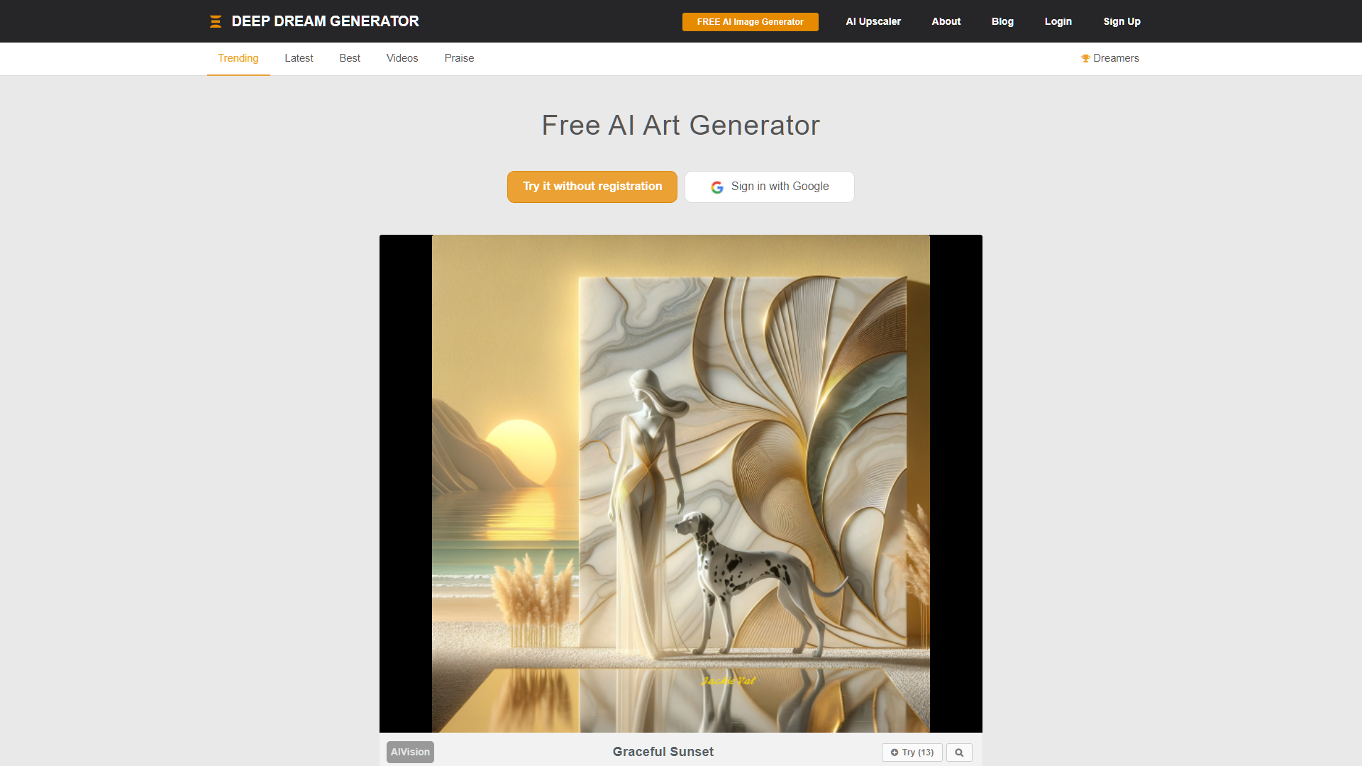 Screenshot for Deep Dream Generator