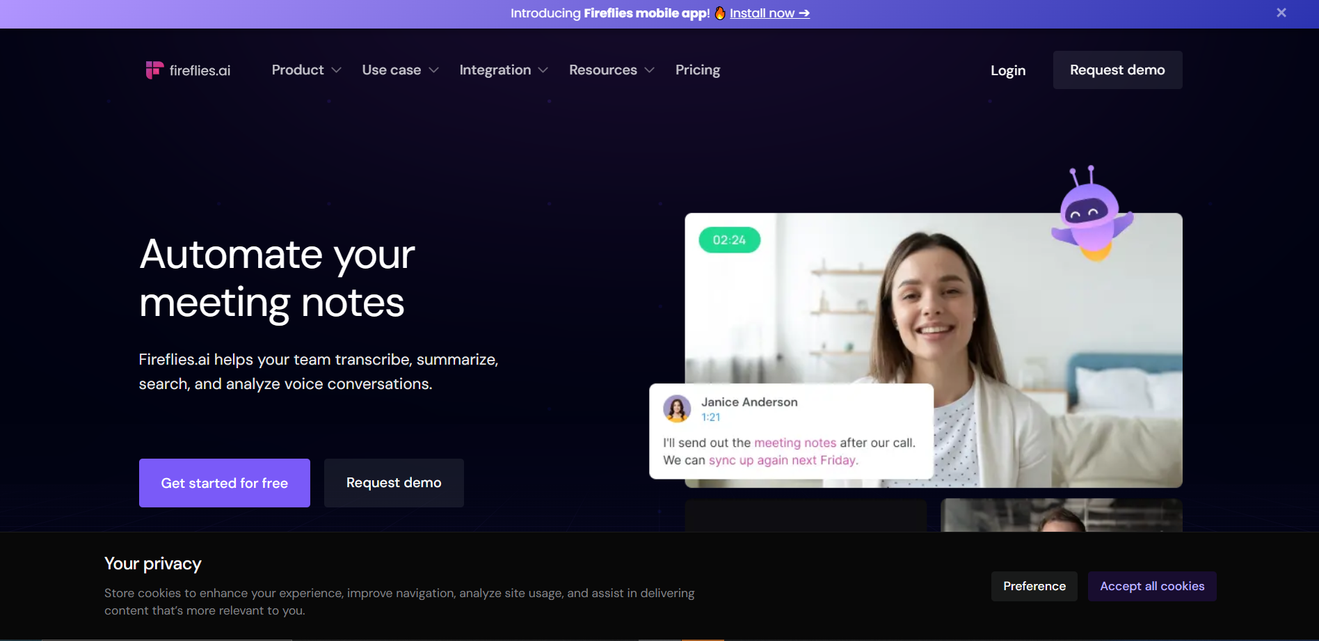 Screenshot for Fireflies.ai