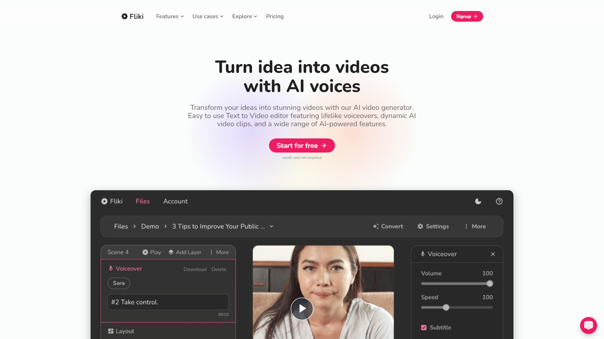 Screenshot for Fliki