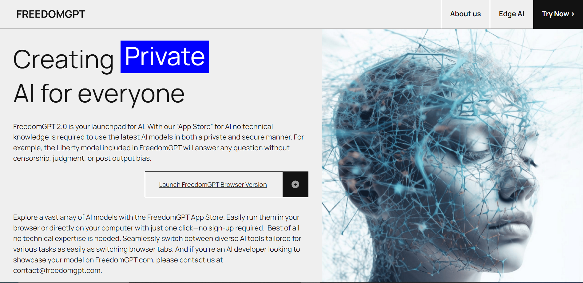 Screenshot for FreedomGPT