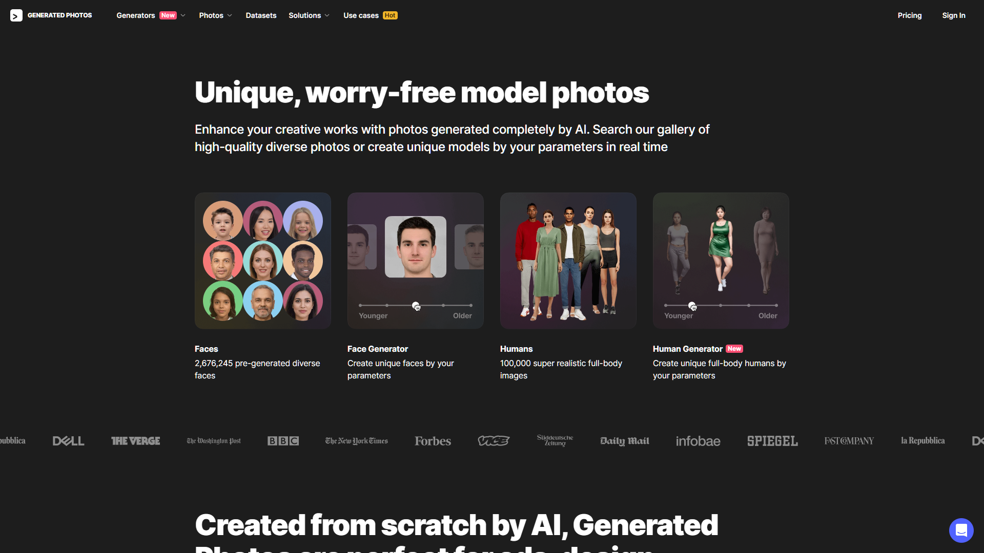 Screenshot for Generated Photos