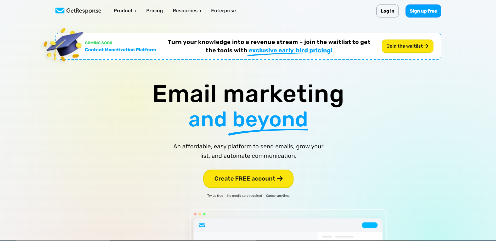 Screenshot for GetResponse