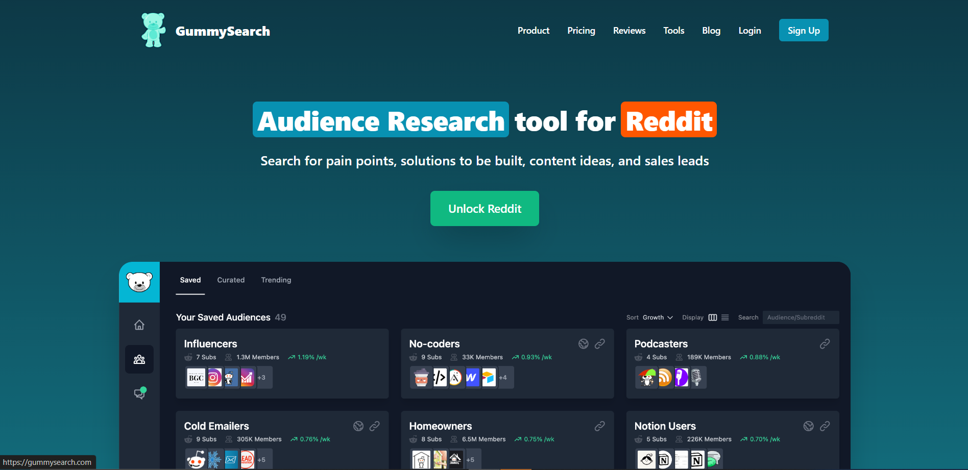 Screenshot for GummySearch