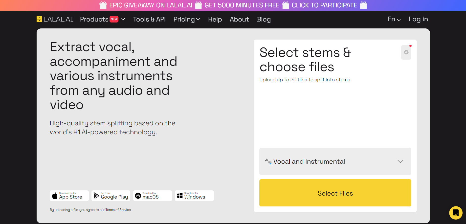 Screenshot for LALAL.AI