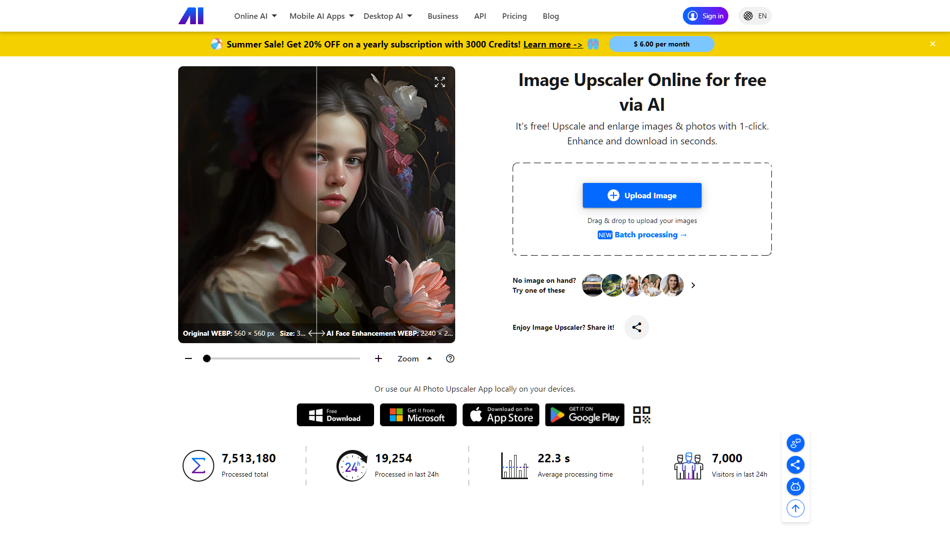 Screenshot for Nero AI Image Upscaler
