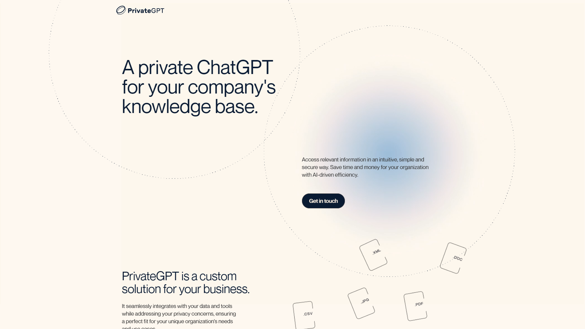 Screenshot for PrivateGPT