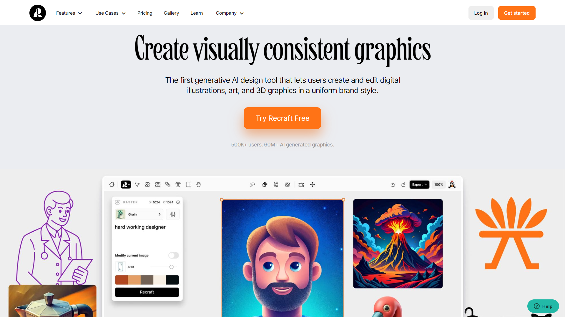Screenshot for Recraft AI