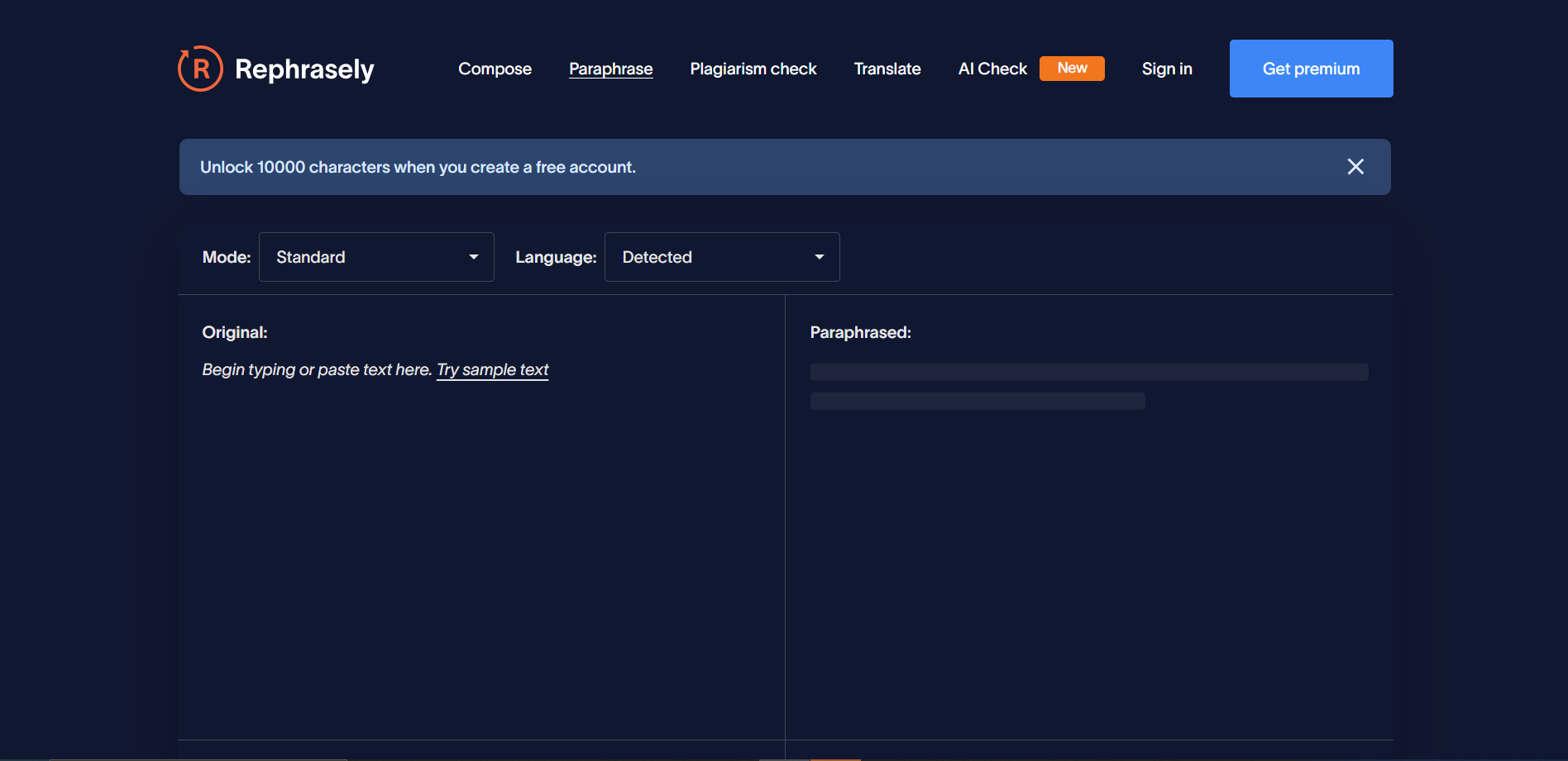 Screenshot for Rephrasely