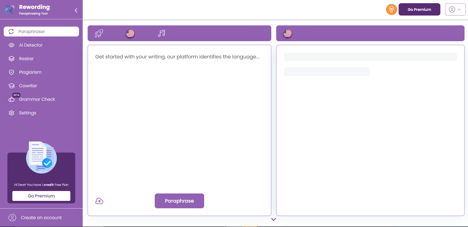 Screenshot for Rewording.io