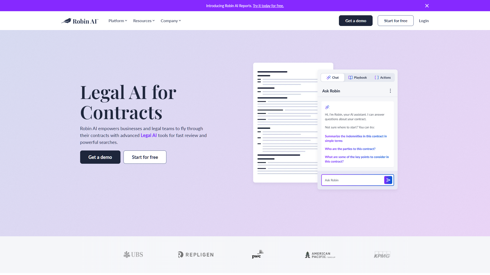 Screenshot for Robin AI