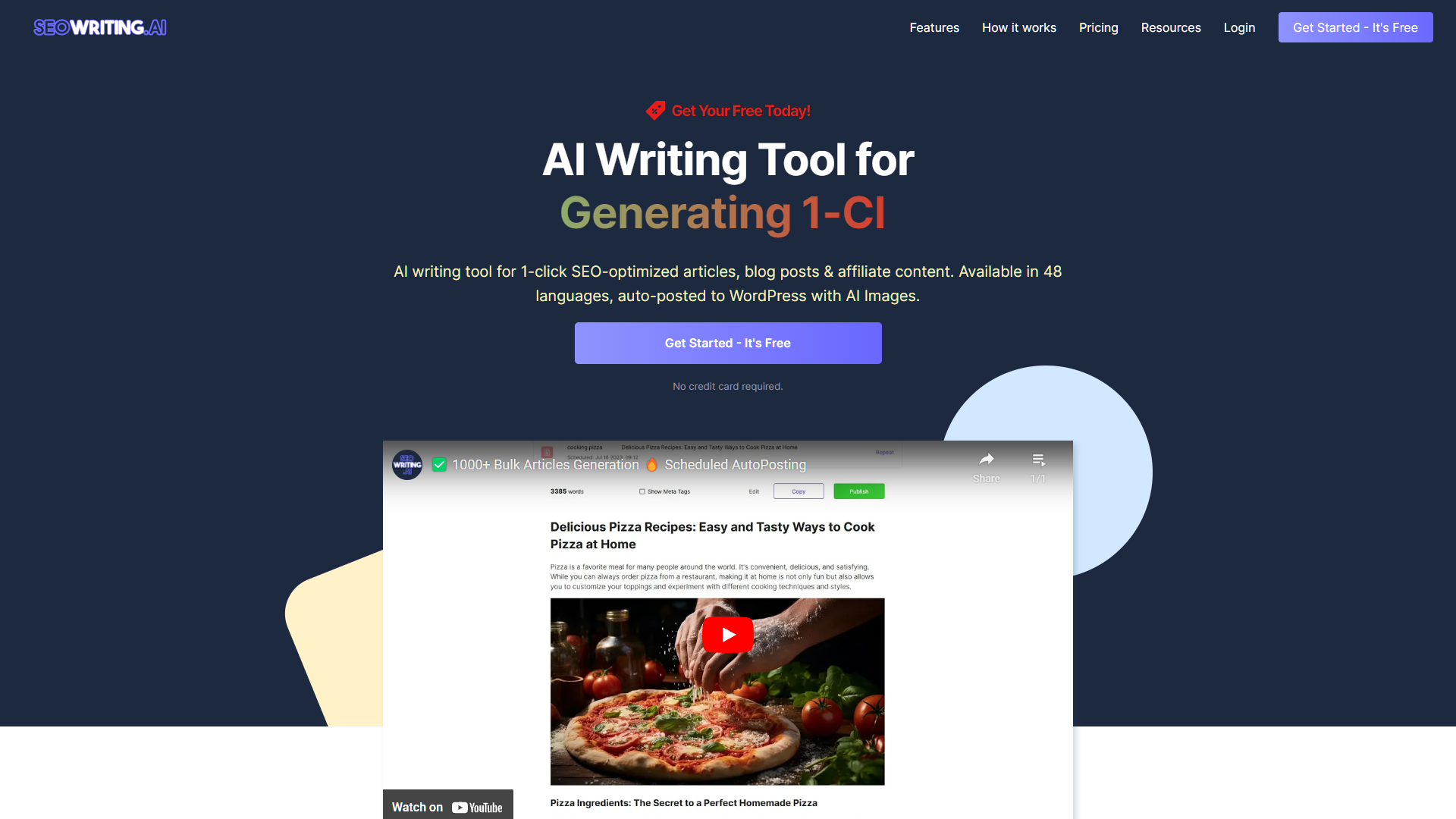 Screenshot for SEO Writing AI