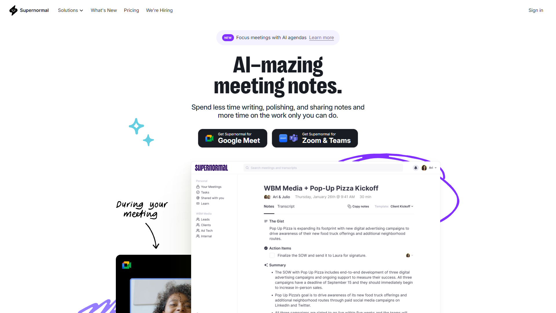 Screenshot for Supernormal AI