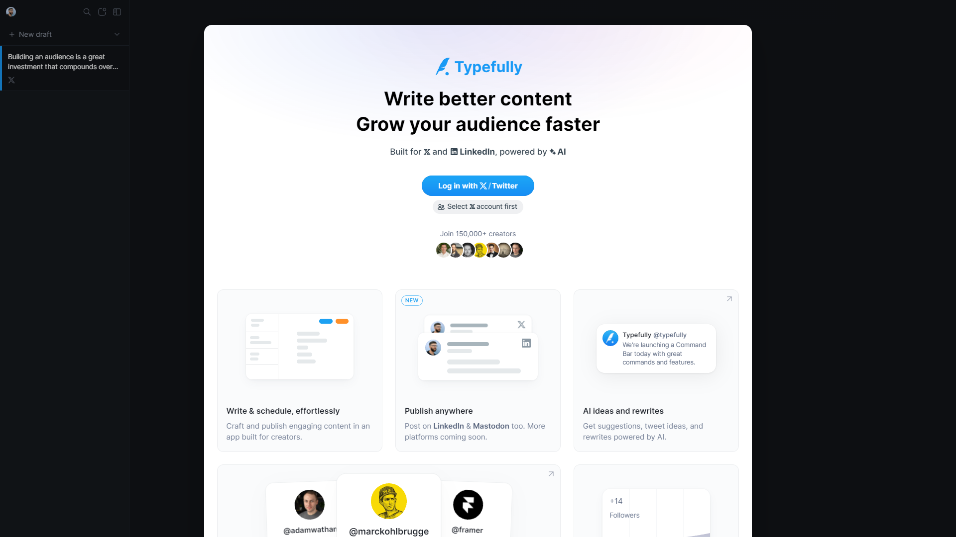 Screenshot for Typefully