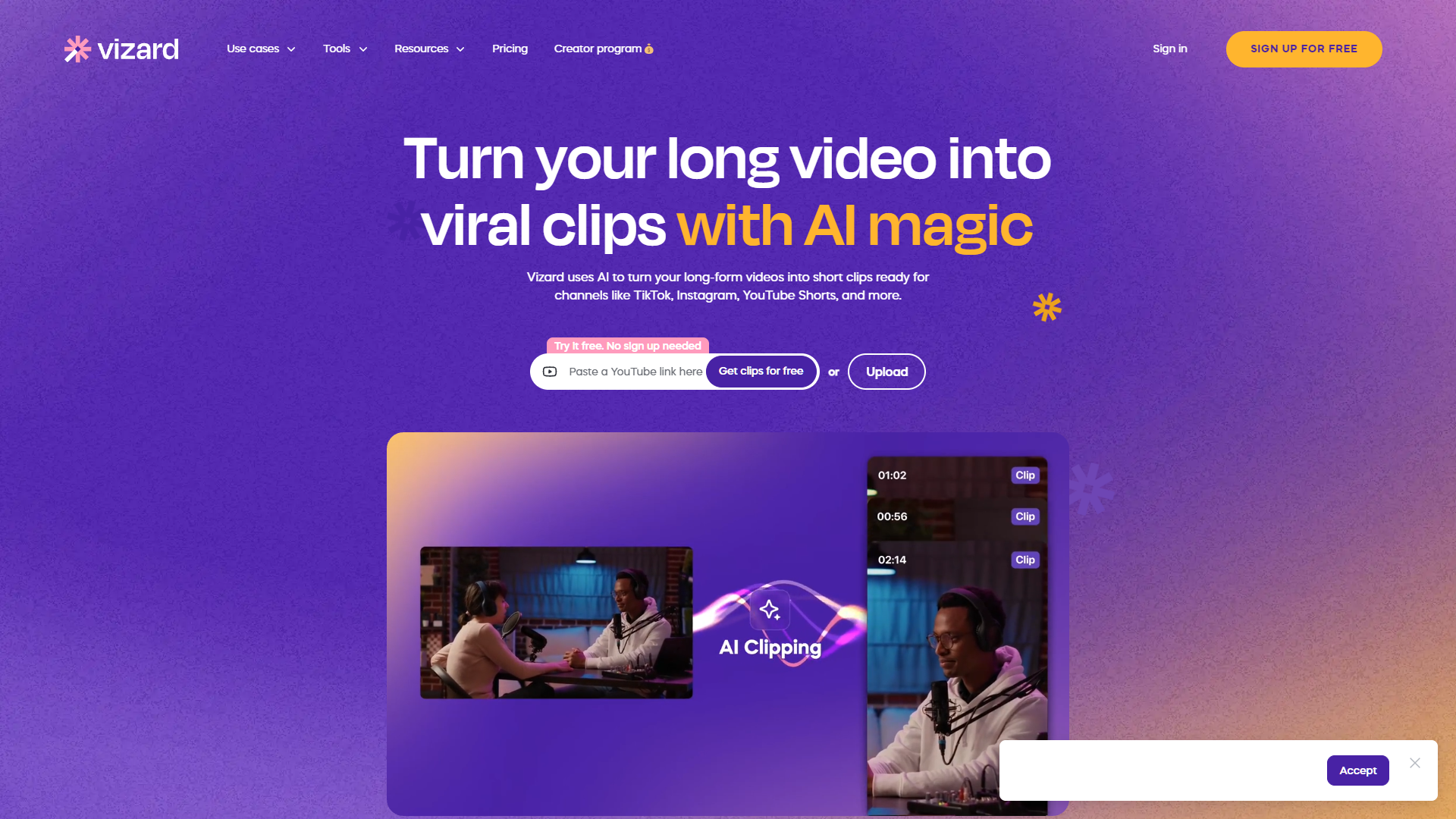 Screenshot for Vizard.ai