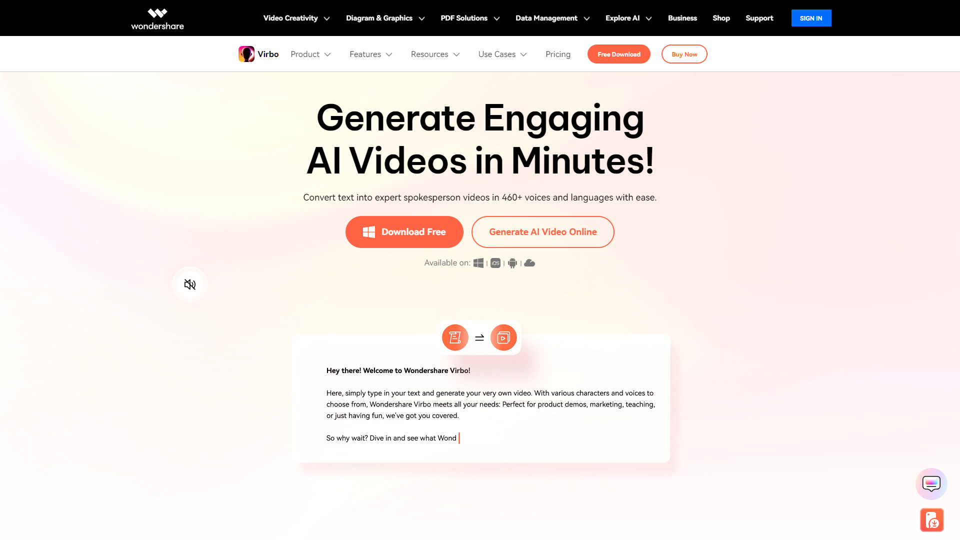 Screenshot for Wondershare Virbo