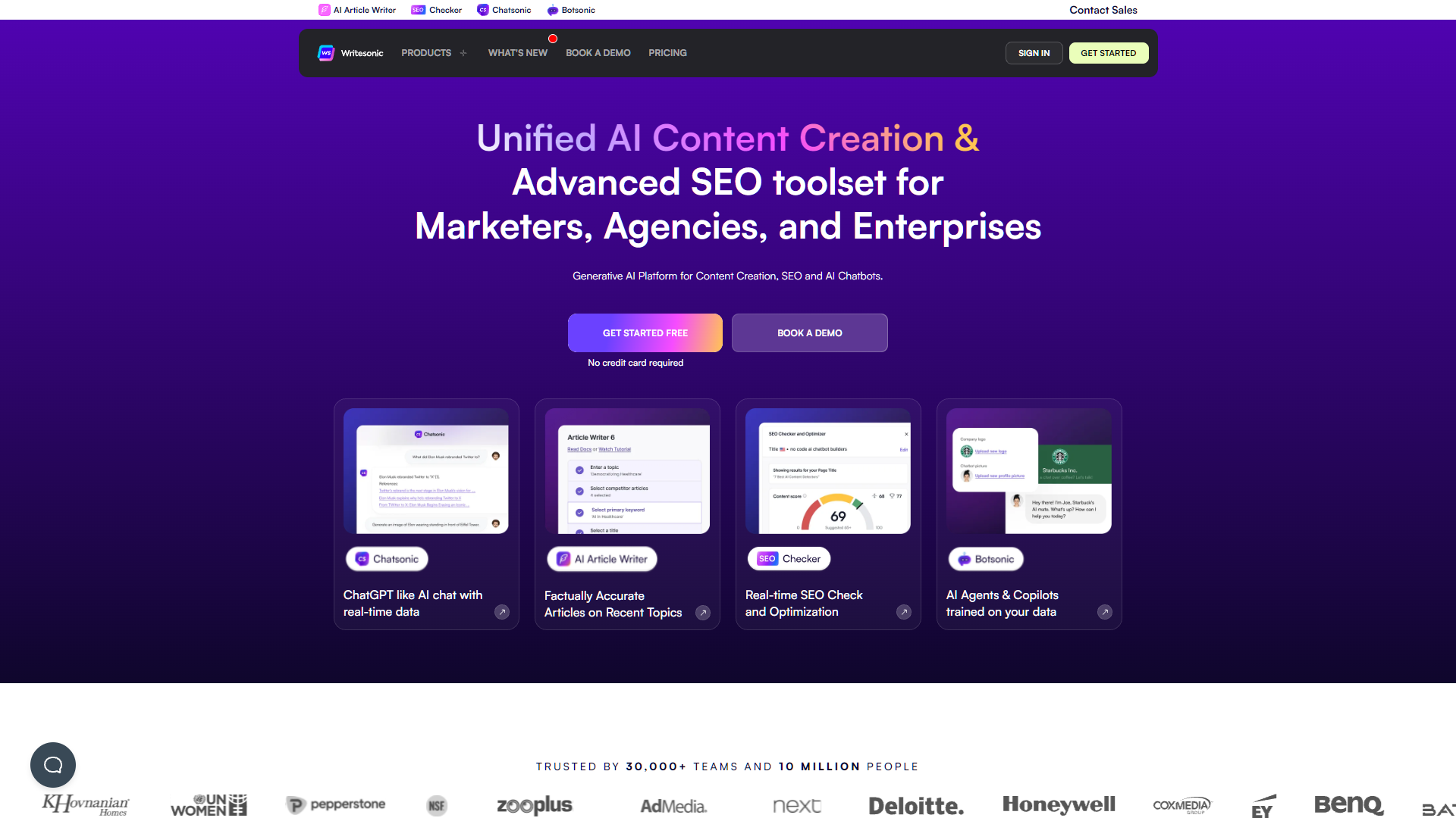Screenshot for Writesonic AI