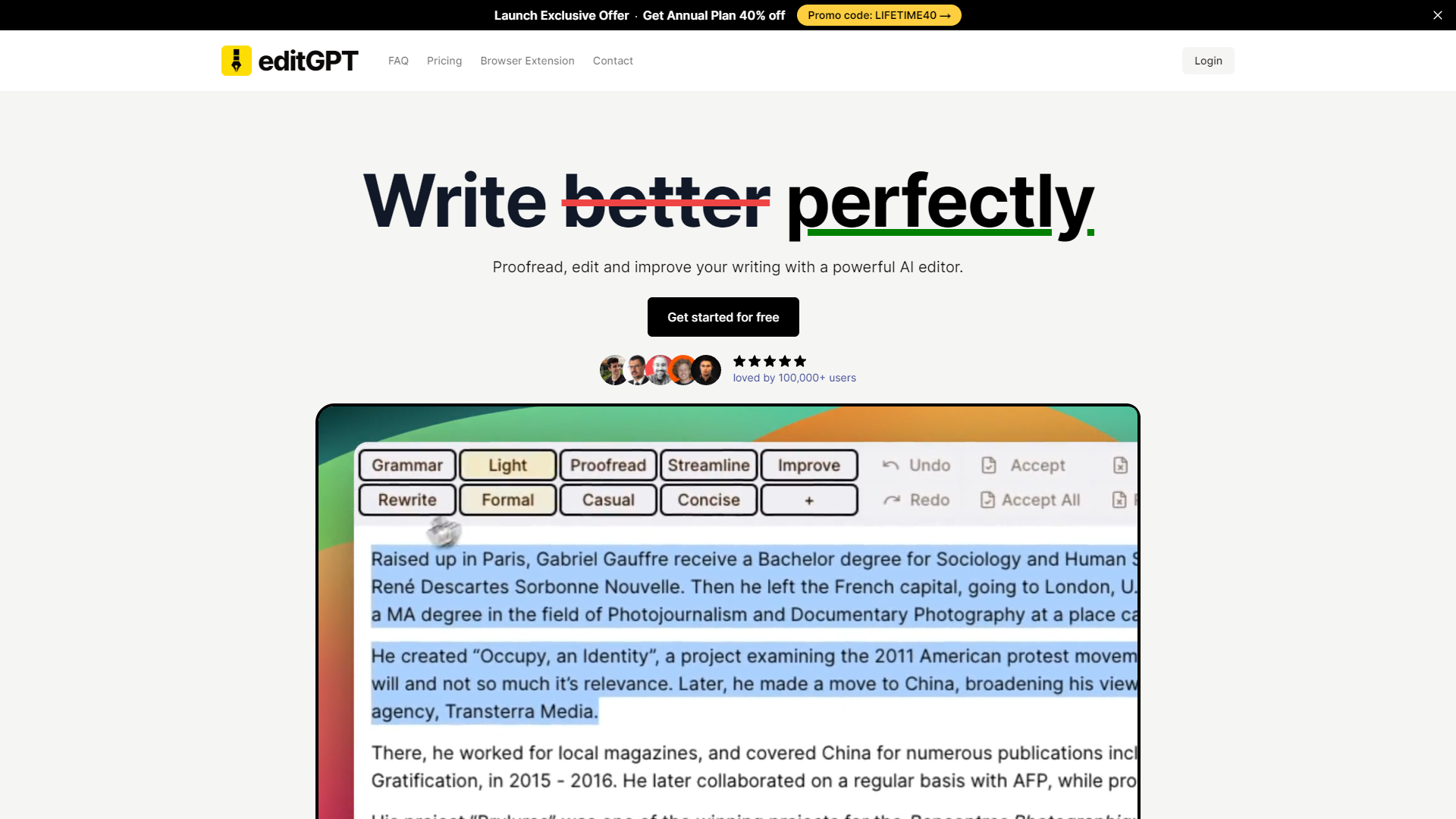 Screenshot for editGPT