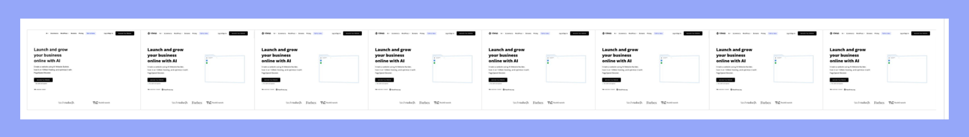 A histogram showing the progress of a page's content loading.