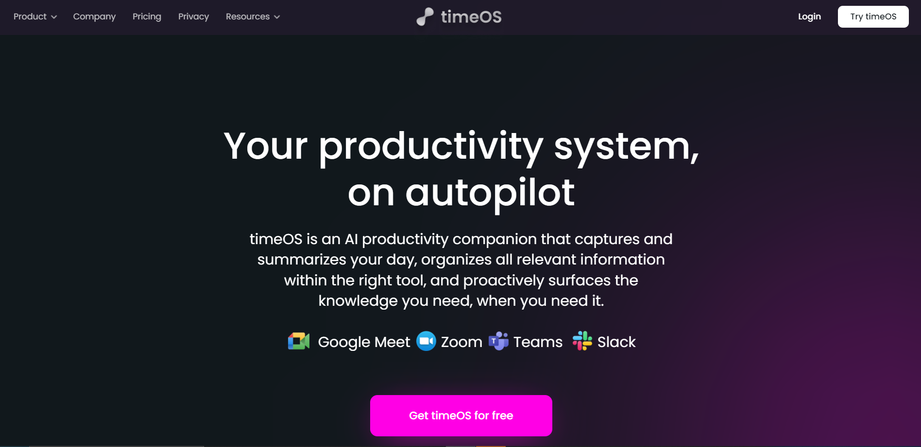 Screenshot for timeOS