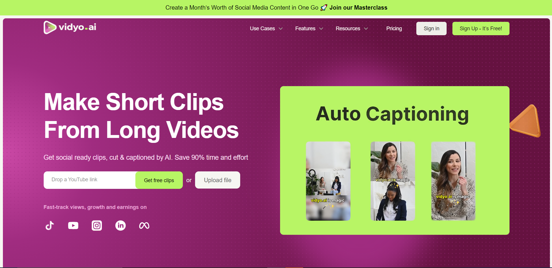Screenshot for vidyo.ai