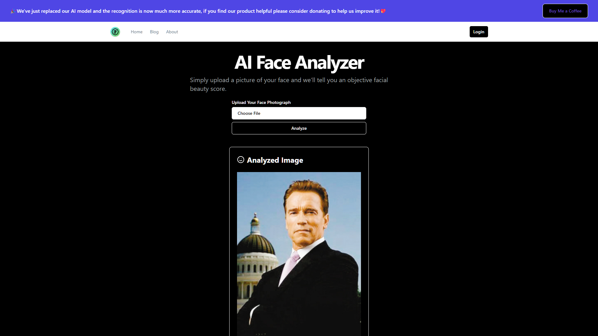 Screenshot for AI Face Analyzer