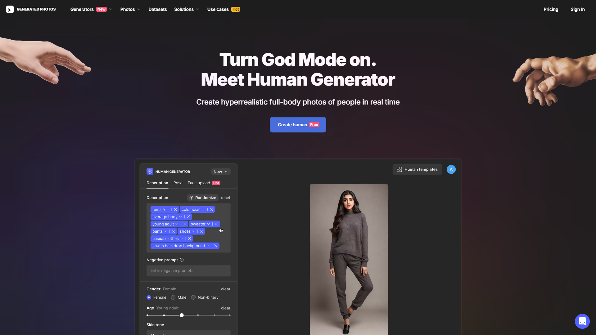Screenshot for AI Human Generator
