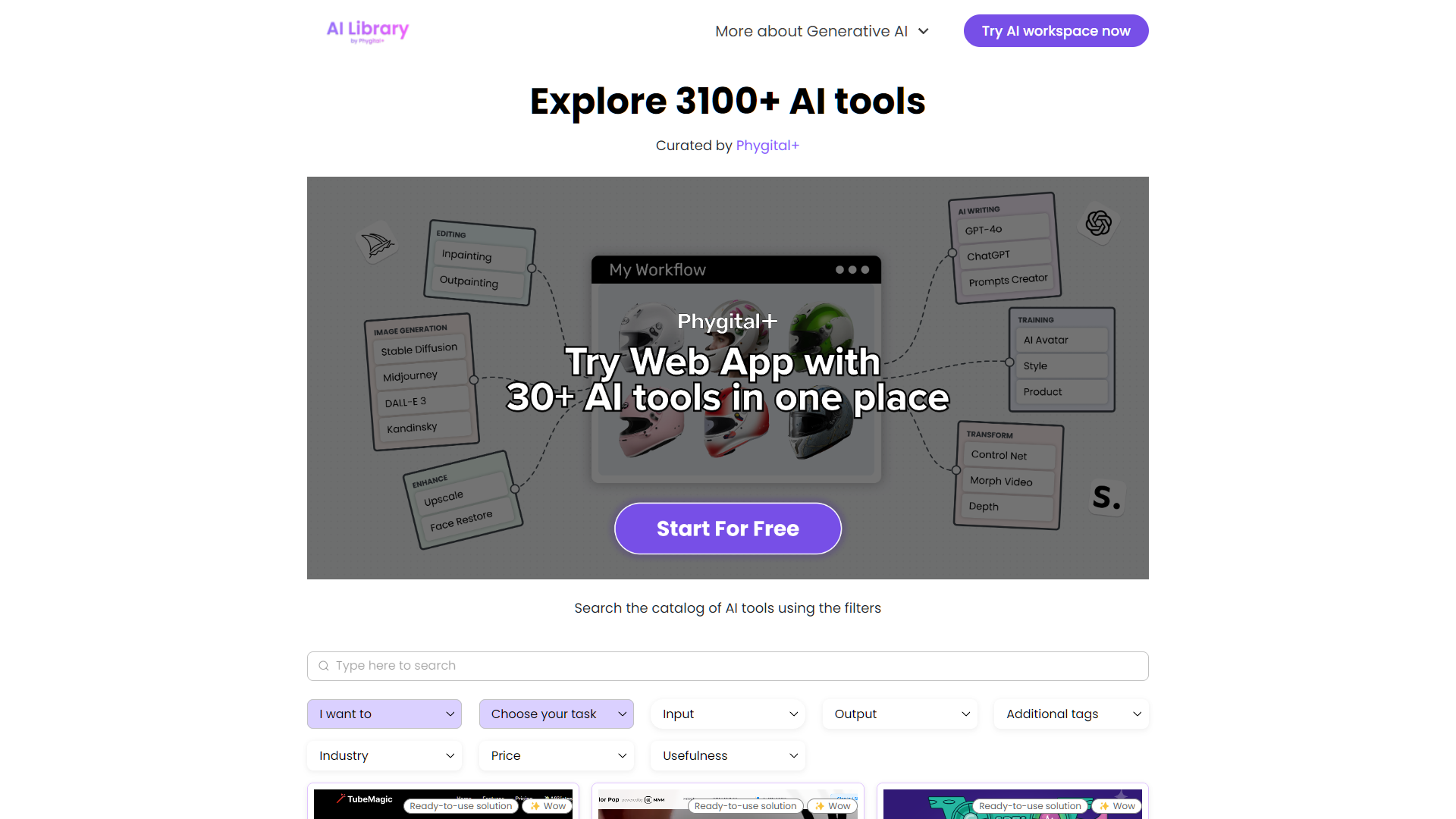 Screenshot for AI Library by Phygital+