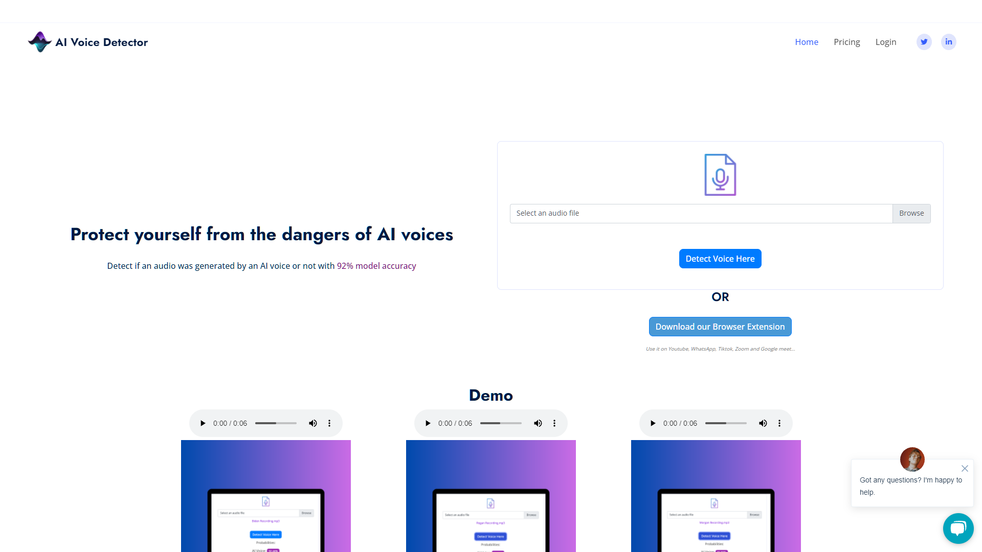 Screenshot for AI Voice Detector
