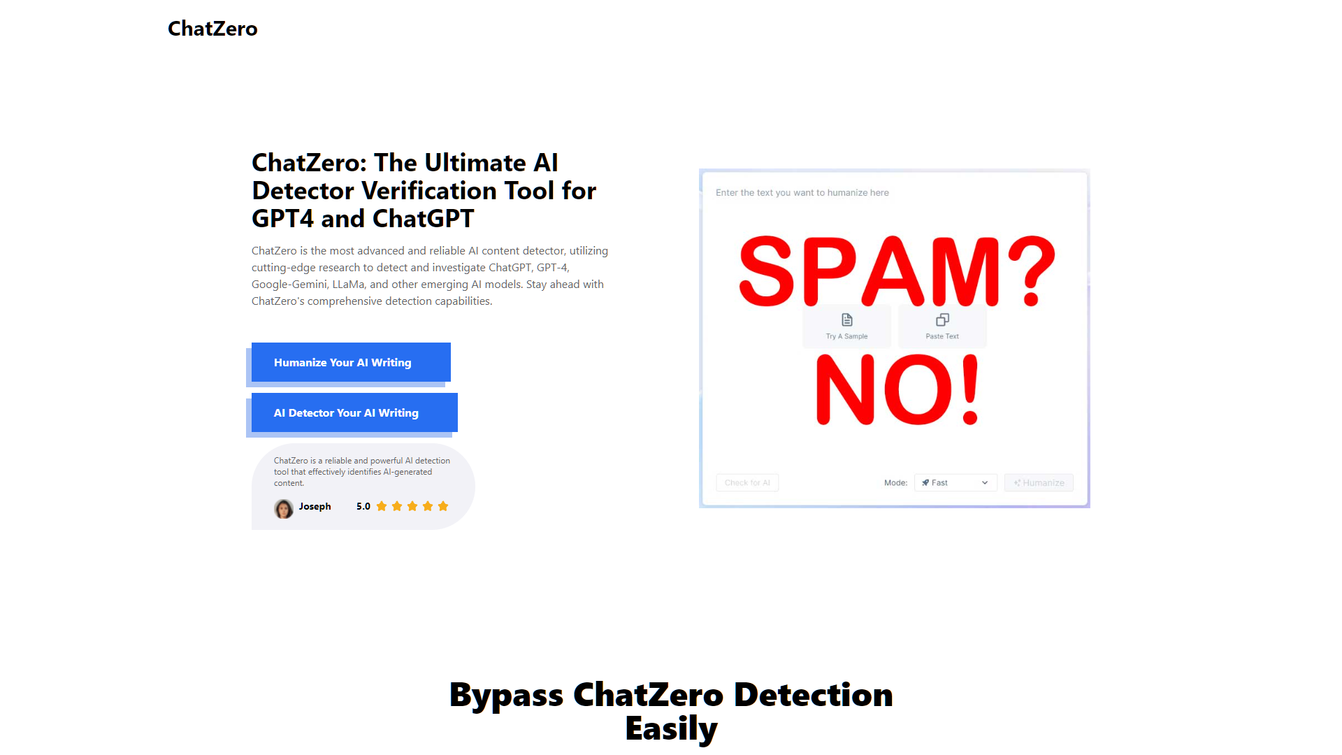 Screenshot for ChatZero