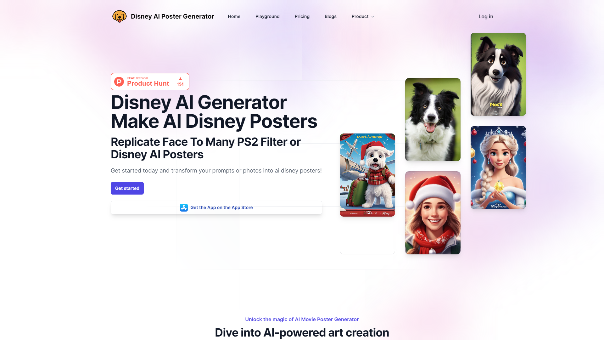 Screenshot for Disney AI Poster Generator