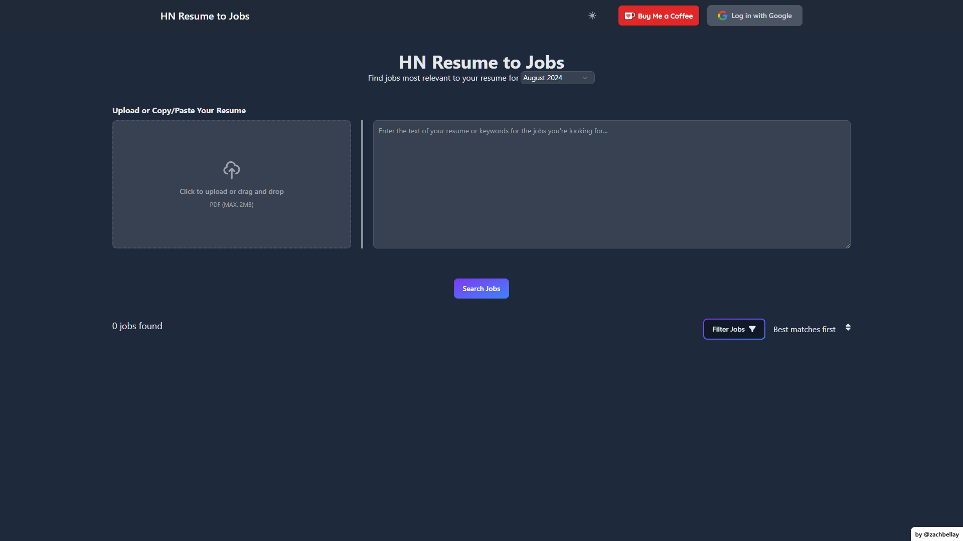 Screenshot for HN Resume to Jobs