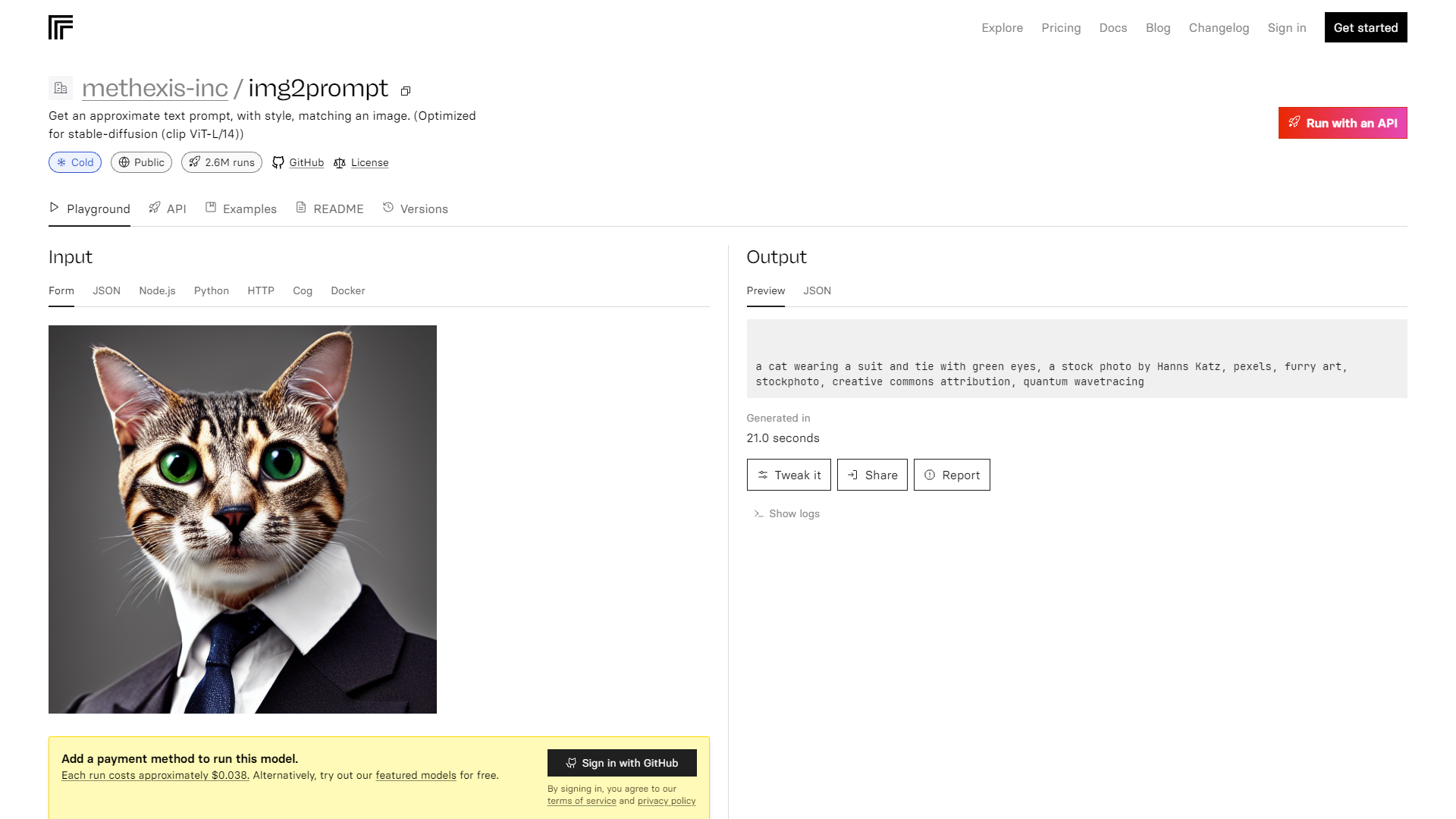 Screenshot for Img2Prompt