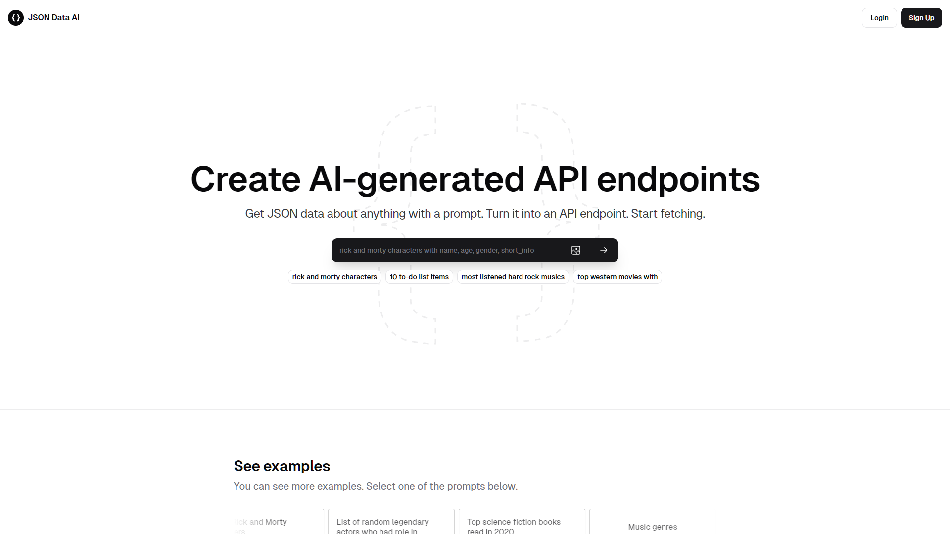 Screenshot for JSON Data AI