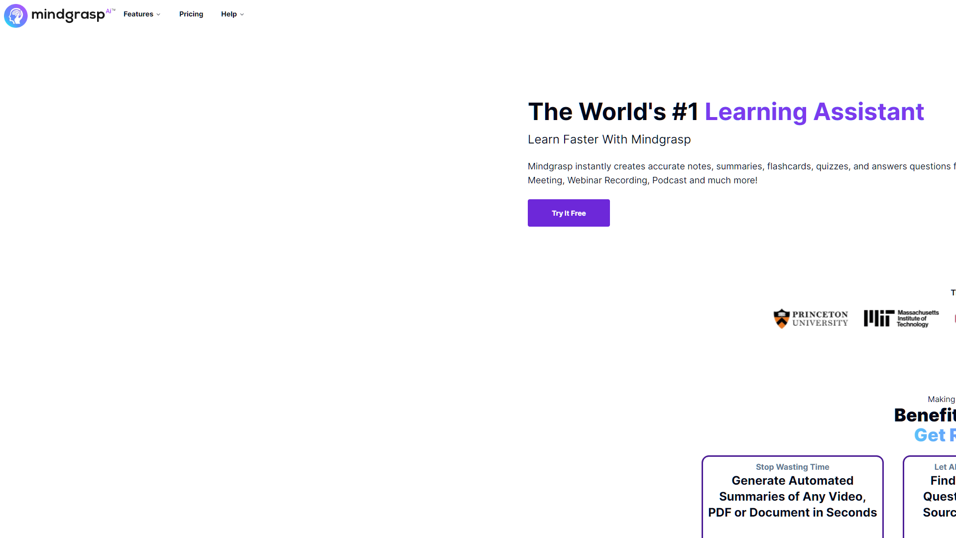 Screenshot for Mindgrasp AI
