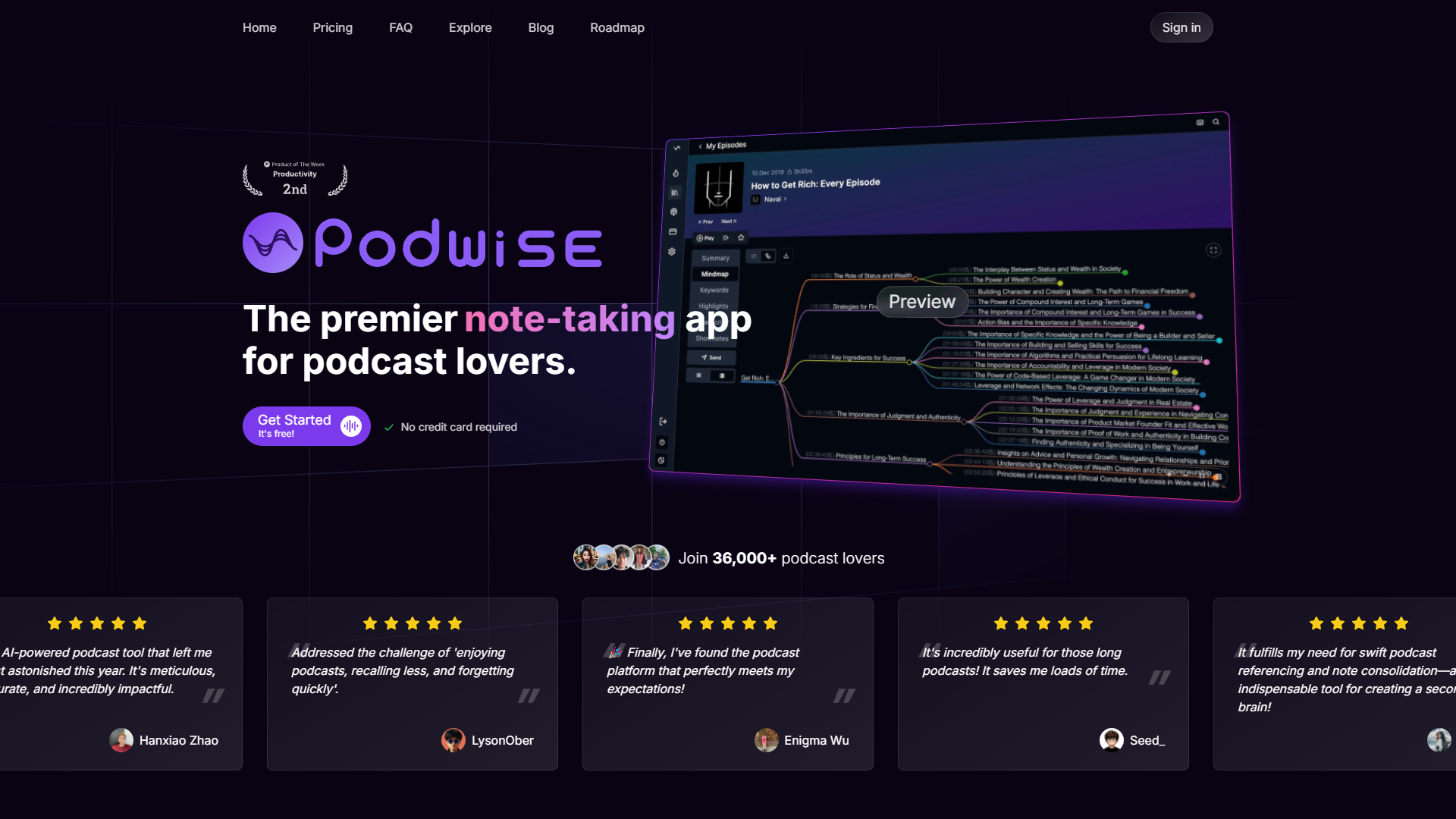 Screenshot for Podwise