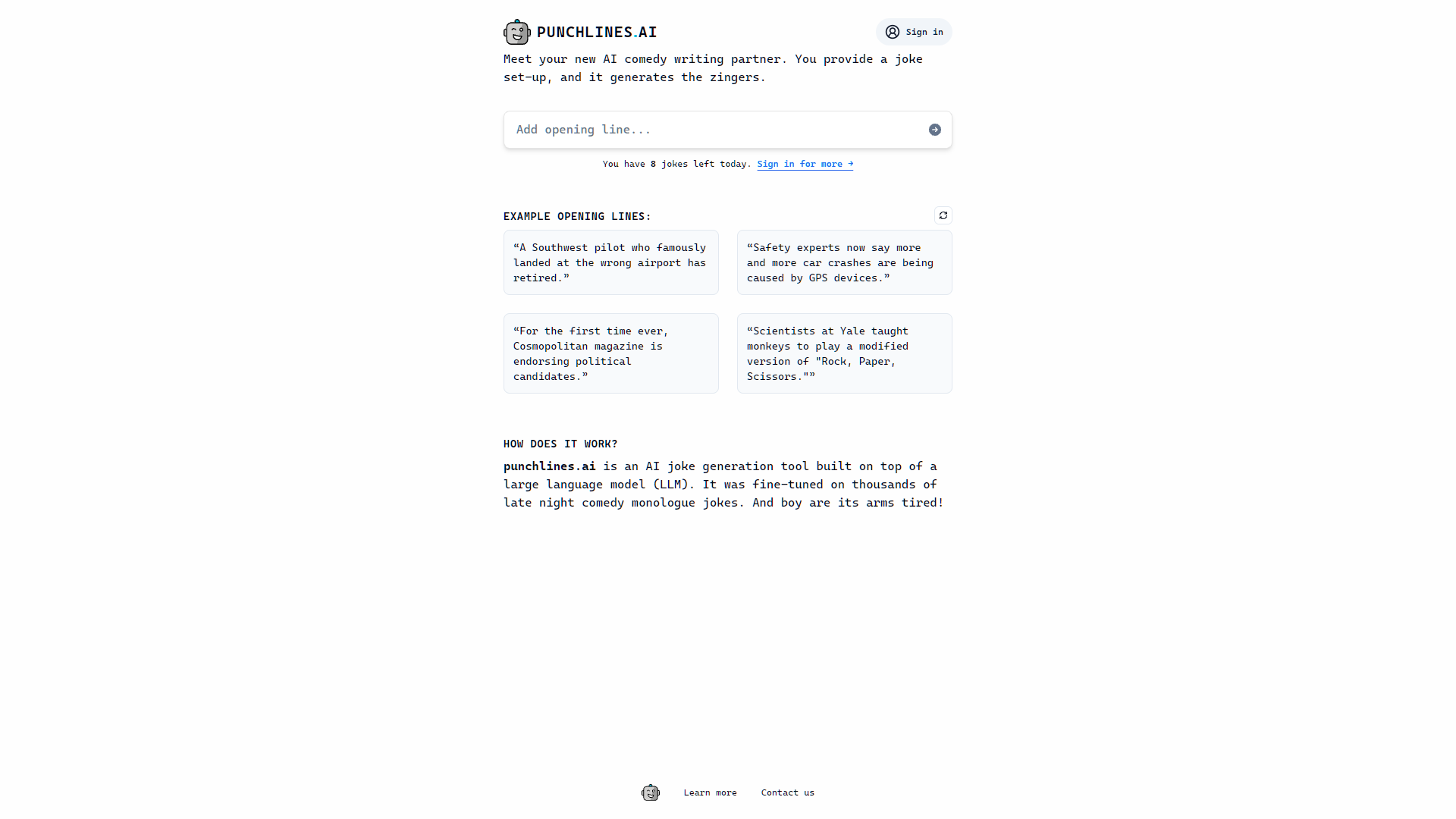 Screenshot for Punchlines AI