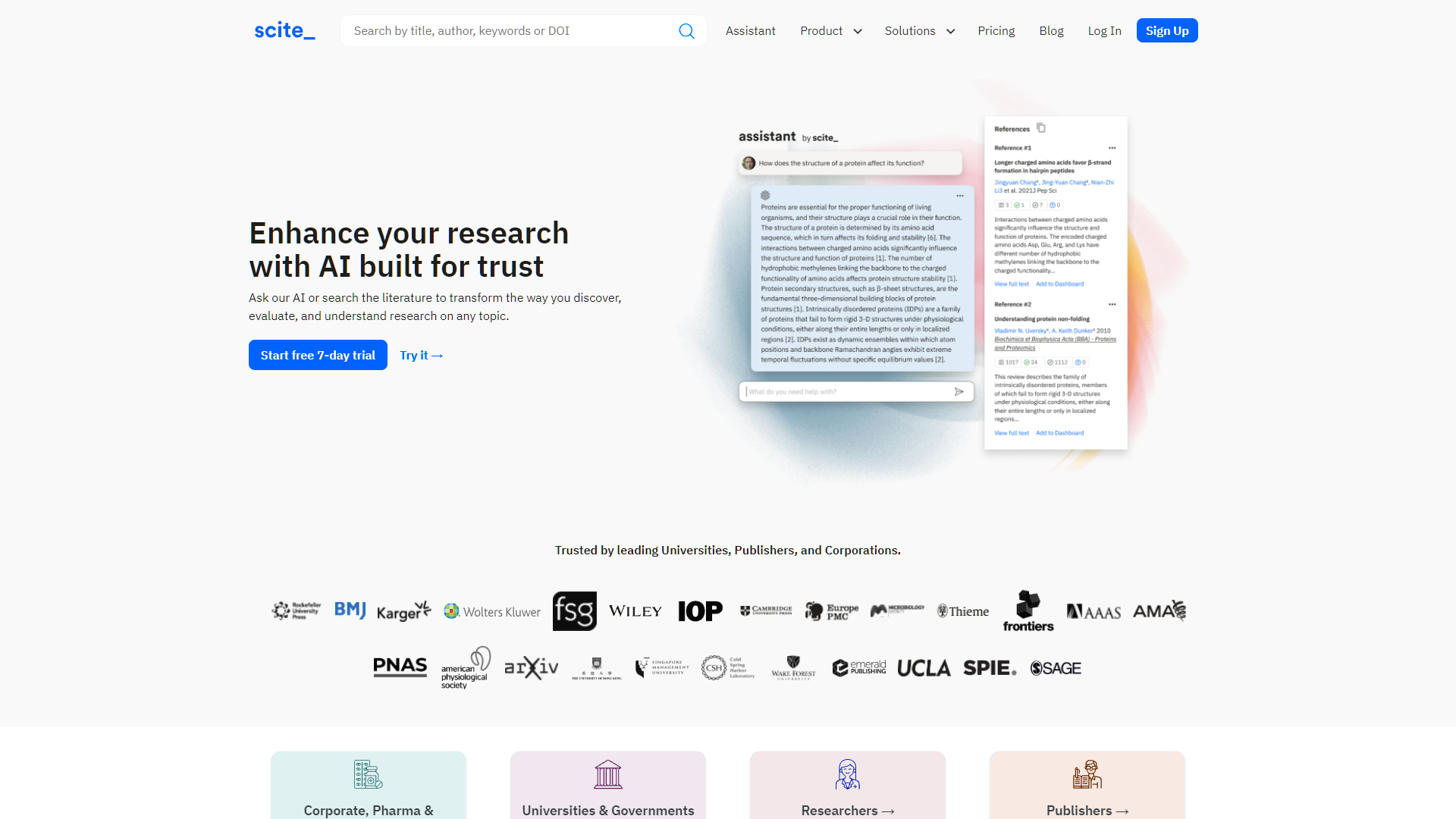 Screenshot for Scite