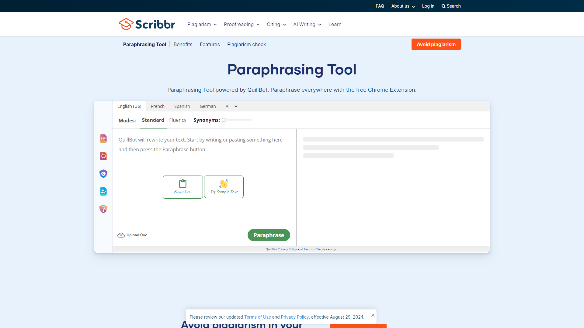 Screenshot for Scribbr