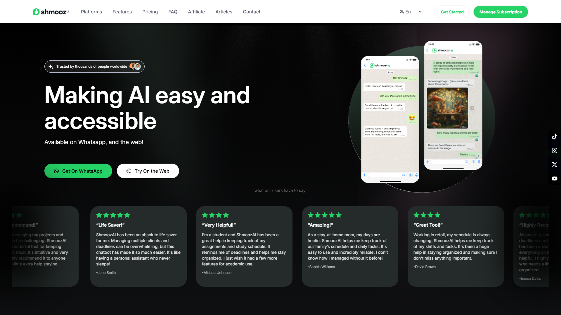 Screenshot for Shmooz AI